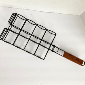 Charcoal Companion Corn Grilling Basket BBQ Non Stick Adjustable Wood Handle